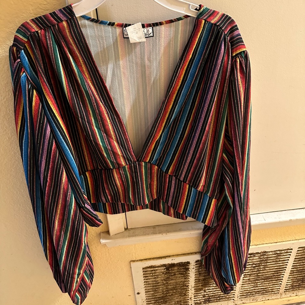 Lady D couture serape crop top